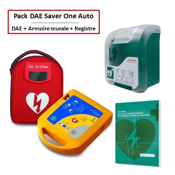Pack Défibrillateur Saver One Automatique + Armoire + Registre